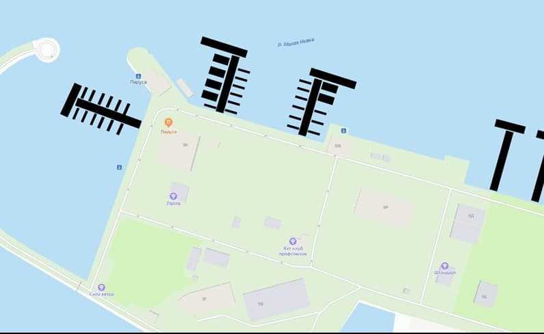 Схема строительства на Петровской косе